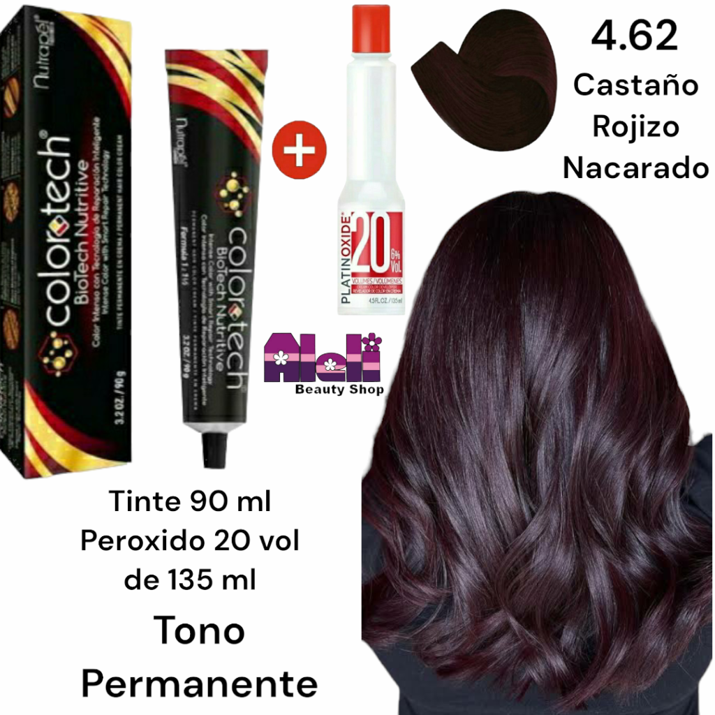 Cascote Rojizo Tinte #4.62 castaño rojizo nacarado Color tech - Aleli Beauty Shop