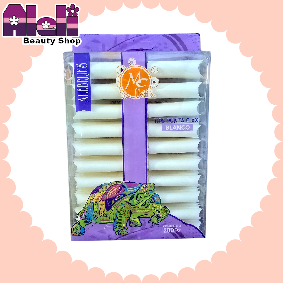 Caja 200 uñas punta C XXL blanca Mc