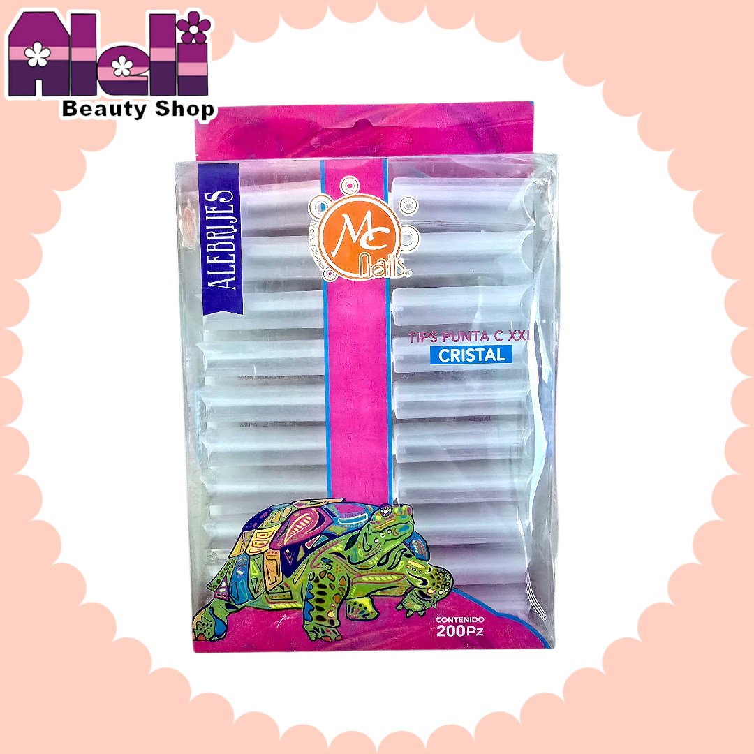 Caja 200 uñas punta C XXL cristal Mc