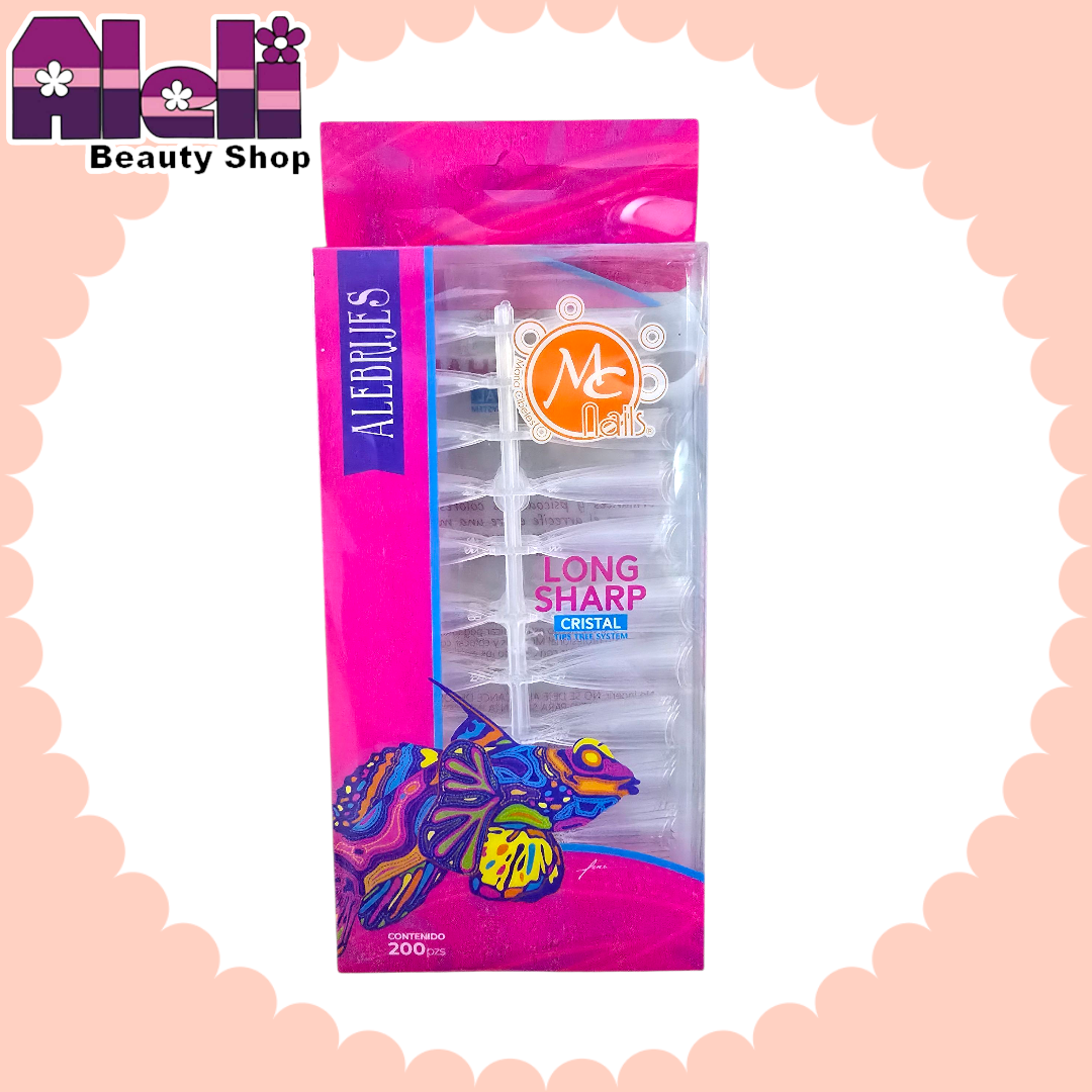 Caja 200 uñas long sharp cristal Mc