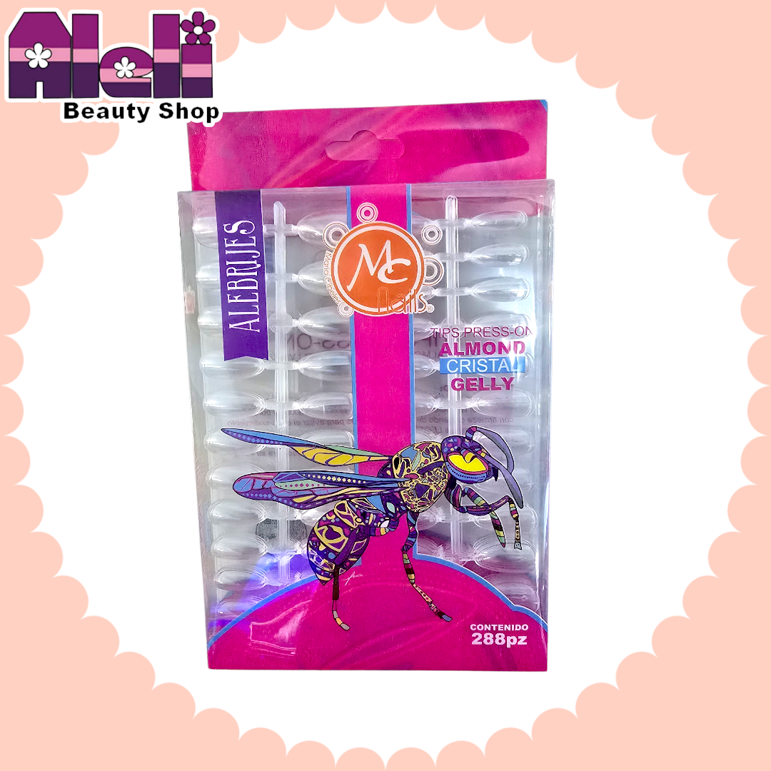 Press-on caja 288 uñas almond cristal Mc