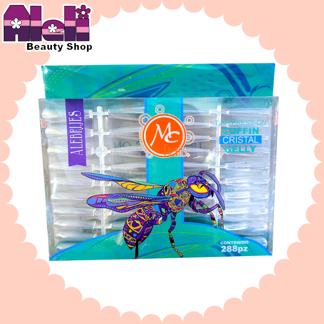 Press-on caja 288 uñas coffin cristal Mc