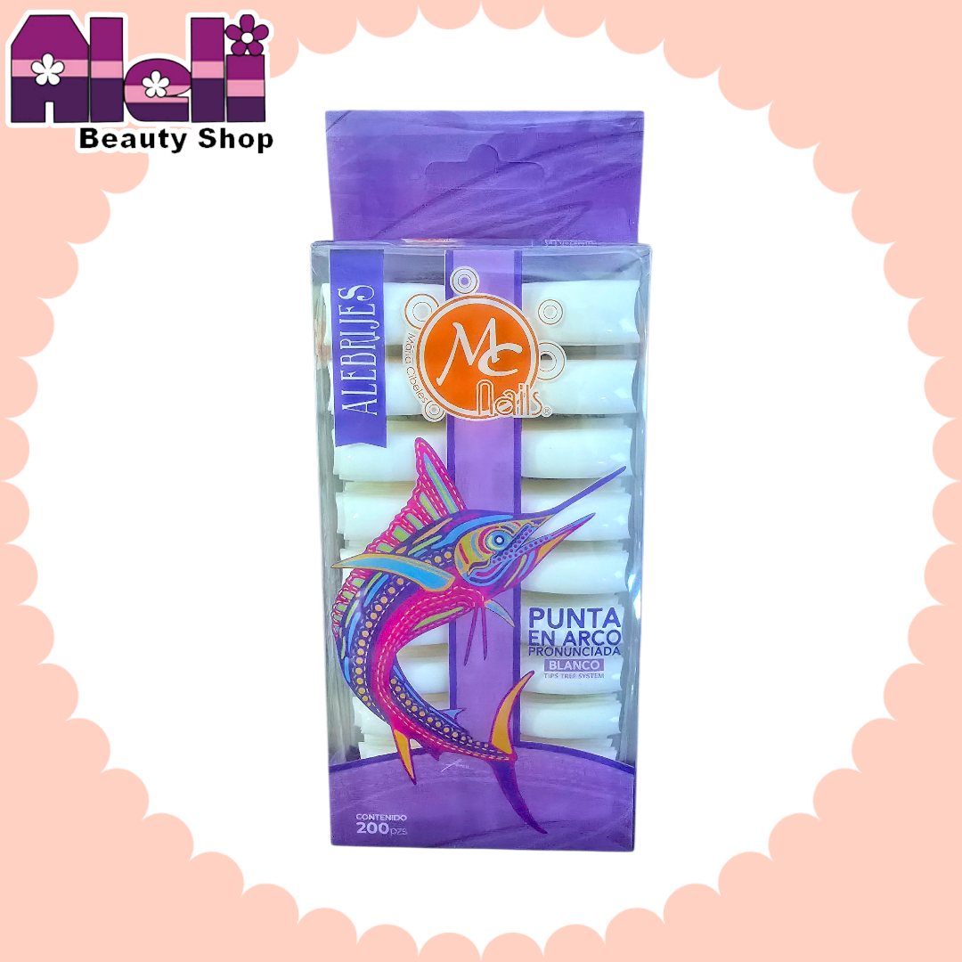 Caja 200 uñas punta arco blanca Mc