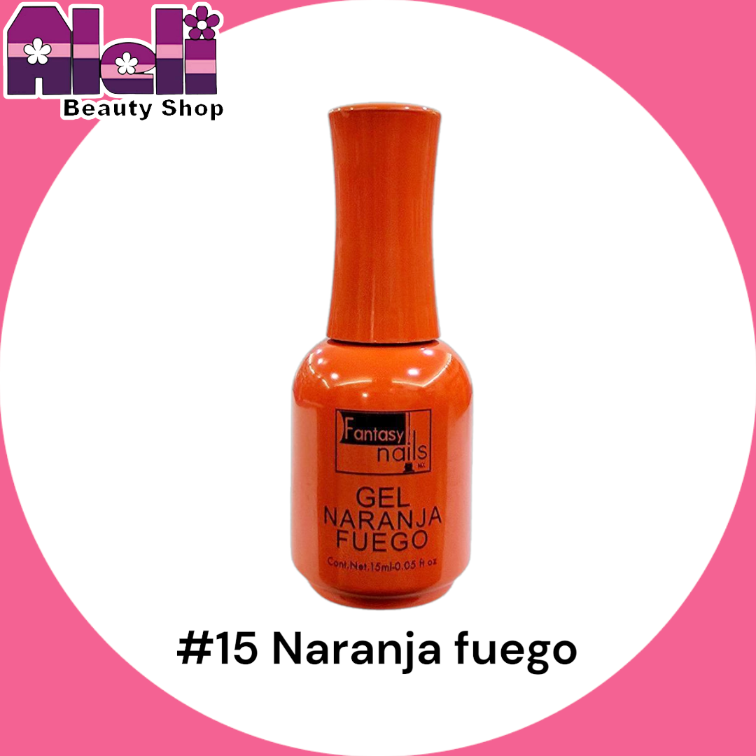 Gel UV #15 naranja fuego Fantasy